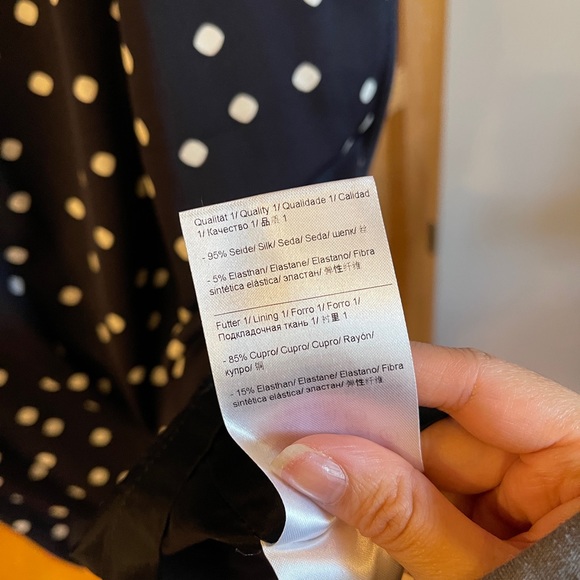 Escada Silk Navy Polka Dress - Picture 6 of 7